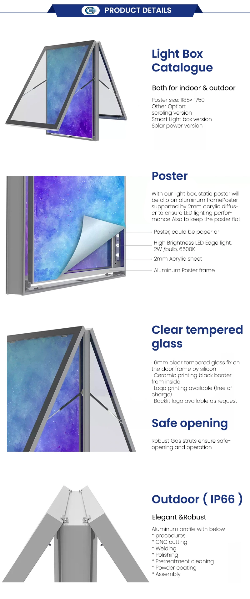 Huasheng Frameless Seg Portable Perimeter LED Lightbox Display for Retail Advertising